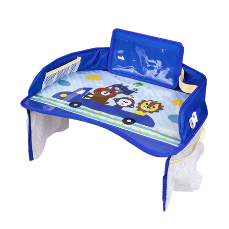 Детский столик-подставка Solmax для автокресла дорожный стол для детей в машину синий SM97111