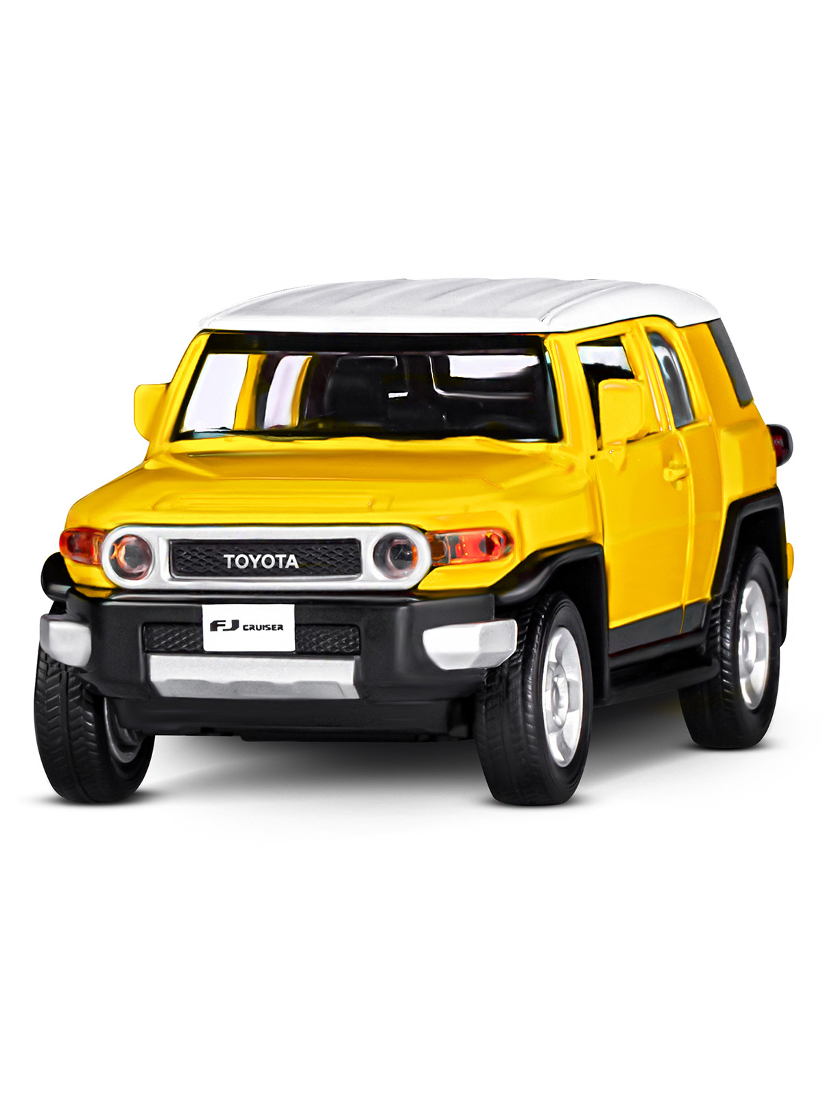 Машинка металлическая АВТОпанорама 1:32 Toyota FJ Cruiser желтый инерционная JB1251389 - фото 10