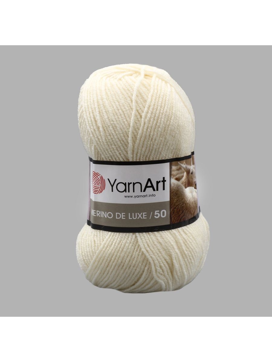 Пряжа YarnArt Merino de Lux полушерстяная 100 г 280 м 502 молочный 5 мотков - фото 6