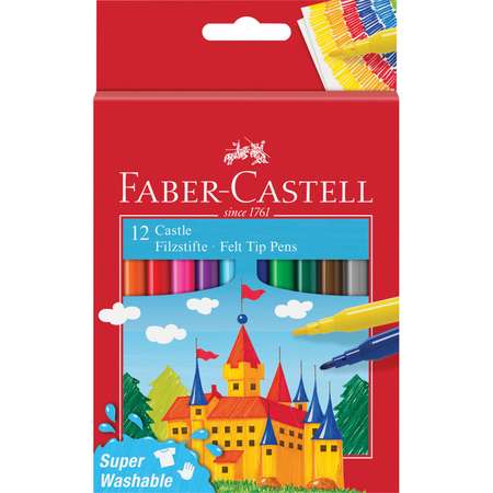 Фломастеры Faber Castell Замок смываемые 12цветов 554201