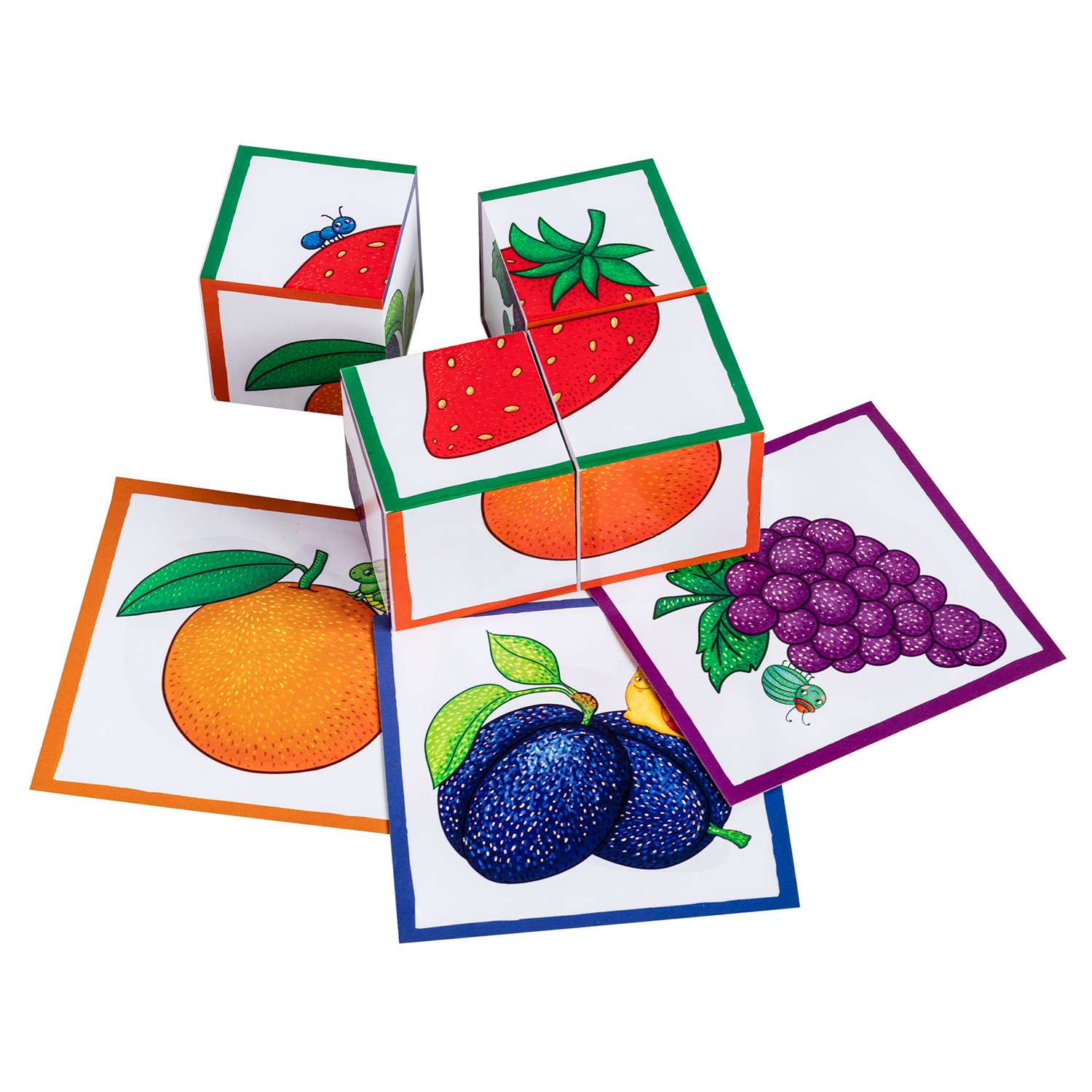 Набор Айрис ПРЕСС IQ кубики Фрукты и ягоды 4шт - фото 3
