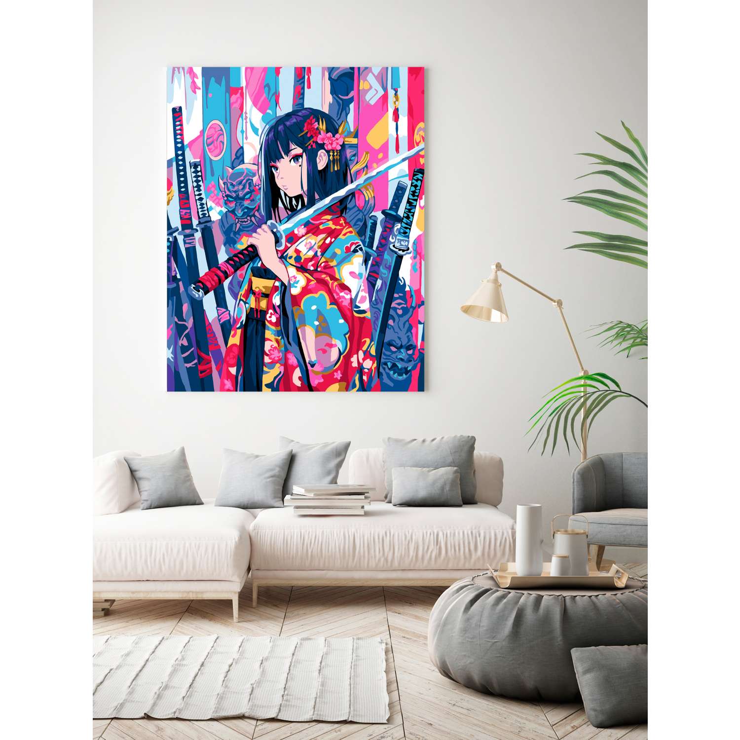 Картина по номерам Art sensation холст на подрамнике 40х50 см Аниме девушка в кимоно - фото 3