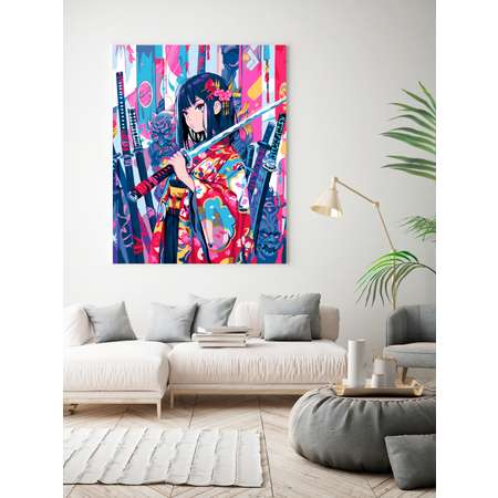 Картина по номерам Art sensation холст на подрамнике 40х50 см Аниме девушка в кимоно