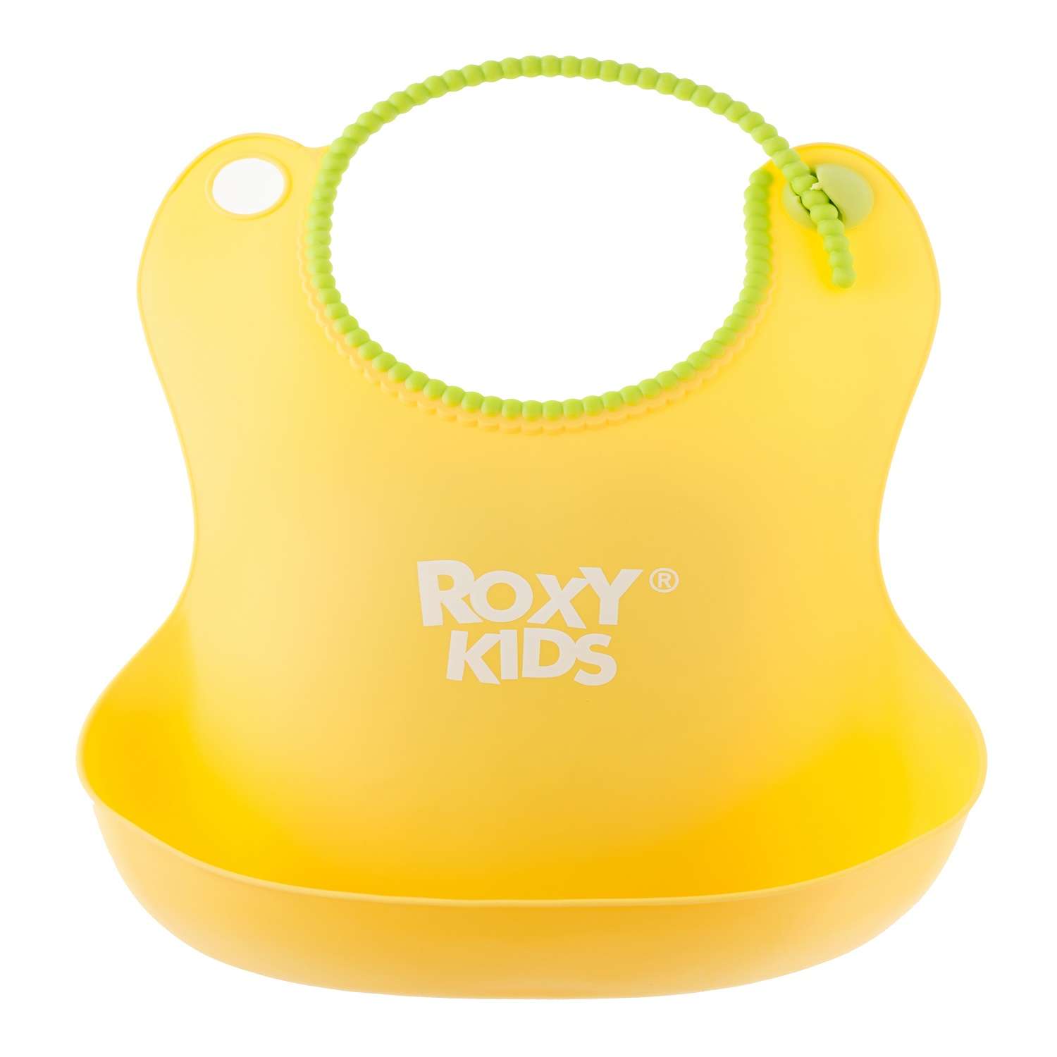 Нагрудник ROXY-KIDS для кормления мягкий с кармашком и застежкой цвет желтый - фото 2