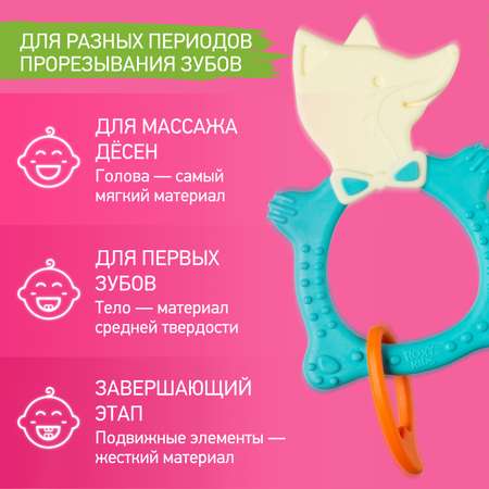 Прорезыватель для зубов ROXY-KIDS Fox teether цвет мятный