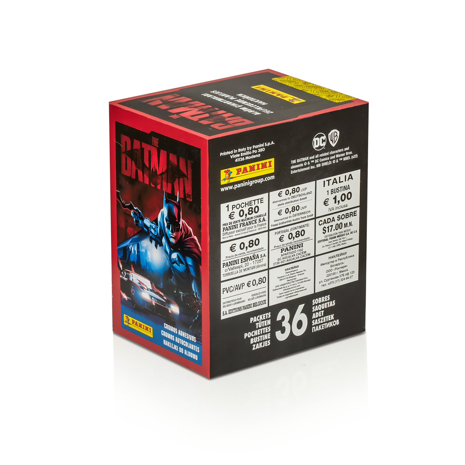 Бокс с наклейками Panini Batman Бэтмен 36 пакетиков купить по цене 2159 ₽ в  интернет-магазине Детский мир