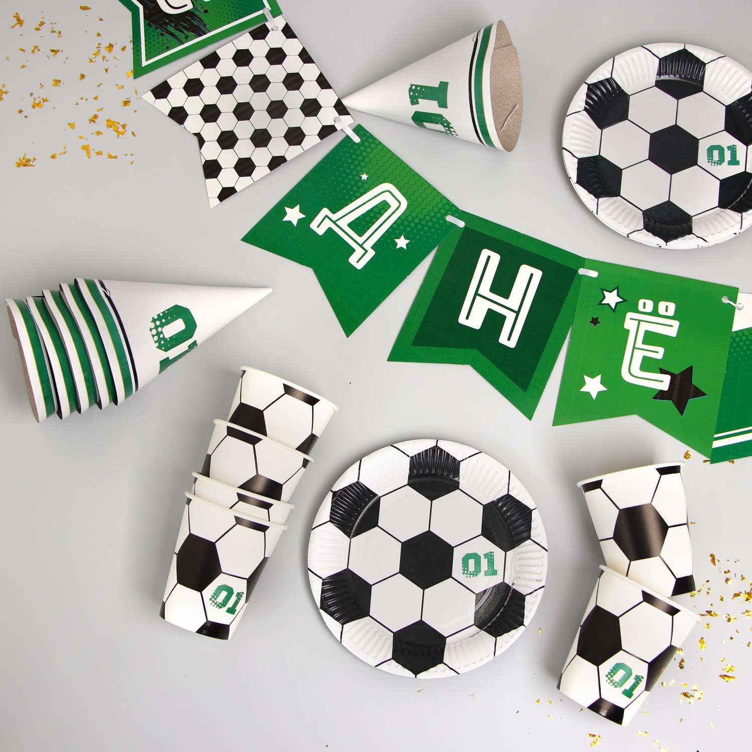 Набор бумажной посуды Страна карнавалия С днём рождения Футболист - фото 5