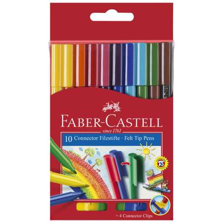 Фломастеры Faber Castell Connector смываемые 10цветов 155510