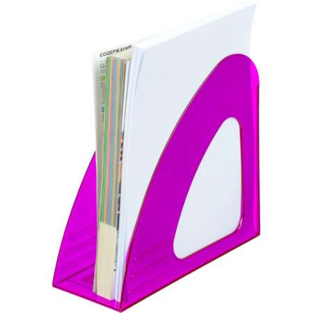Вертикальный накопитель Attache 90мм Bright Colours прозрачный фиолетовый 2 штуки