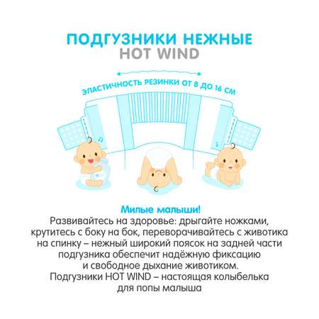 Подгузники LOVULAR Hot Wind 0-6кг 80шт