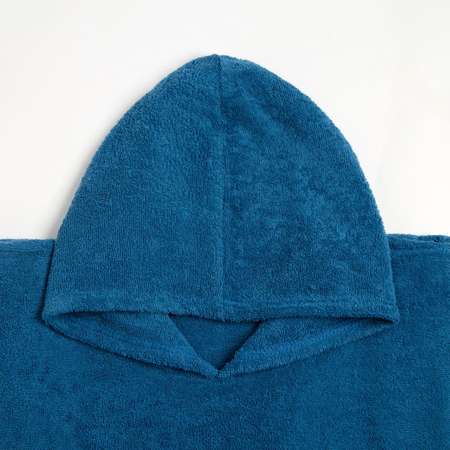 Полотенце-пончо Крошка Я с карманом синий размер 32-38