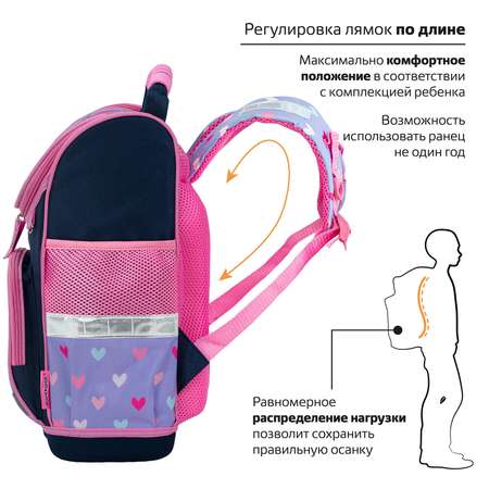 Рюкзак школьный Юнландия для девочки детский в 1 класс