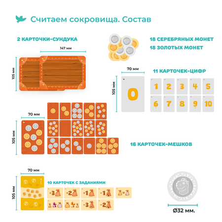 Обучающий набор Умница Первая математика.Считаем сокровища и Космосчёт. Настольные развивающие игры для детей.