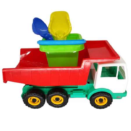 Набор игрушек для песочницы TOY MIX 6 предметов Машинка Формочки Лопатка Ведро