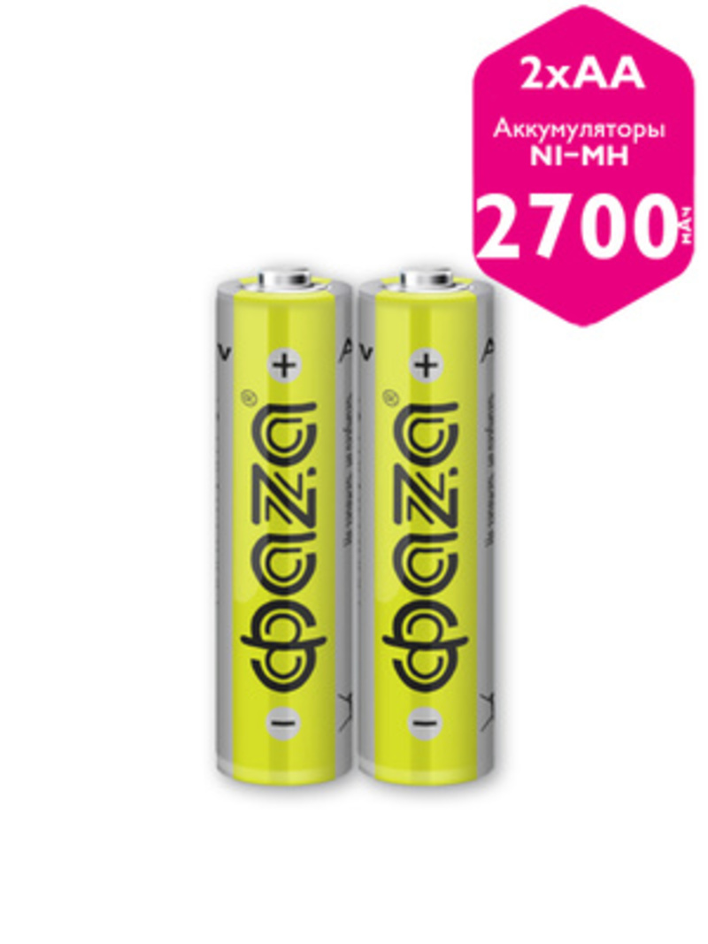 Аккумуляторные батарейки ФАZА Перезаряжаемые 2700mAh NI-MH АА Пальчиковые 2шт - фото 2