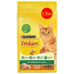 Корм сухой для кошек Friskies 1.5кг с курицей и садовой зеленью домашних