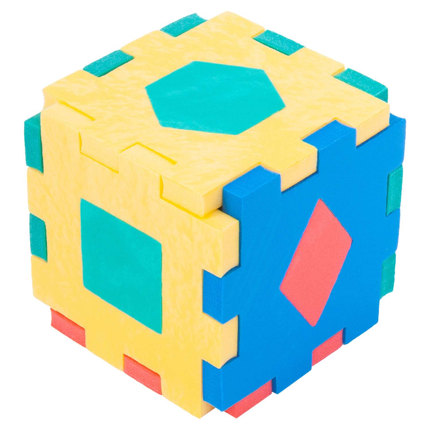 Конструктор Клёпа мягкий Кубик с геометрическими фигурами - фото 2