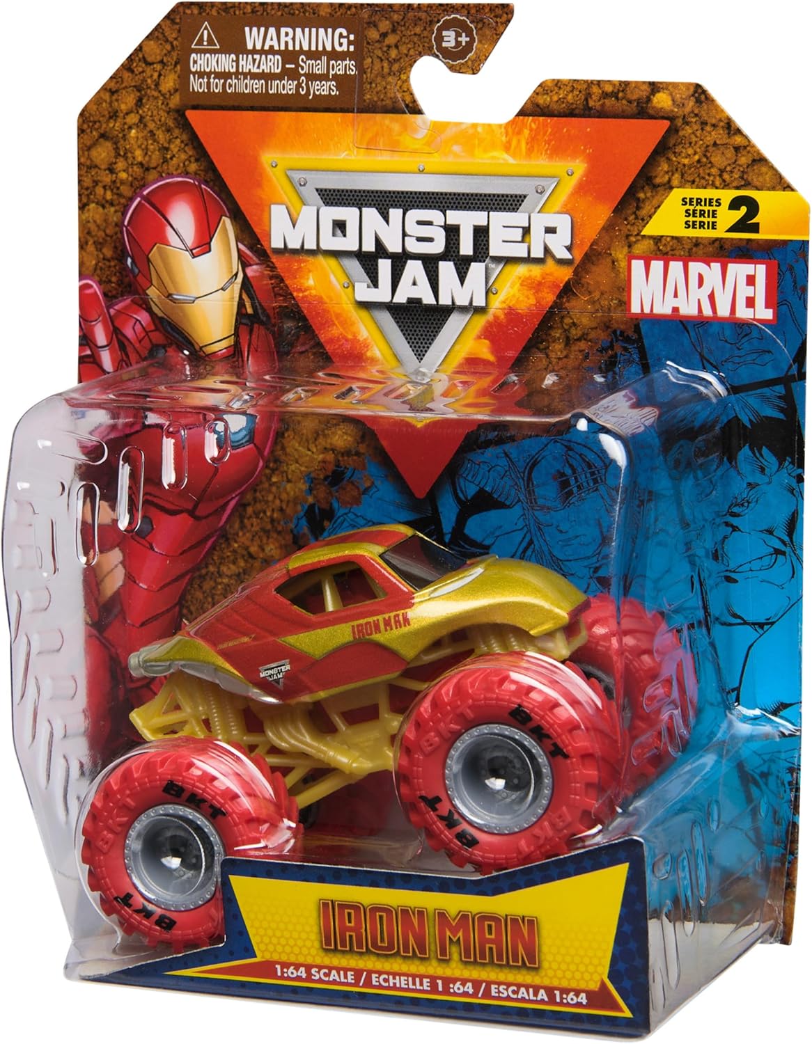 Монстр-трак Monster Jam Marvel Iron Man 1:64 красный 6069960 - фото 7