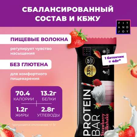 Протеиновый батончик FIT AND JOY Без глазури 16шт х 40 гр