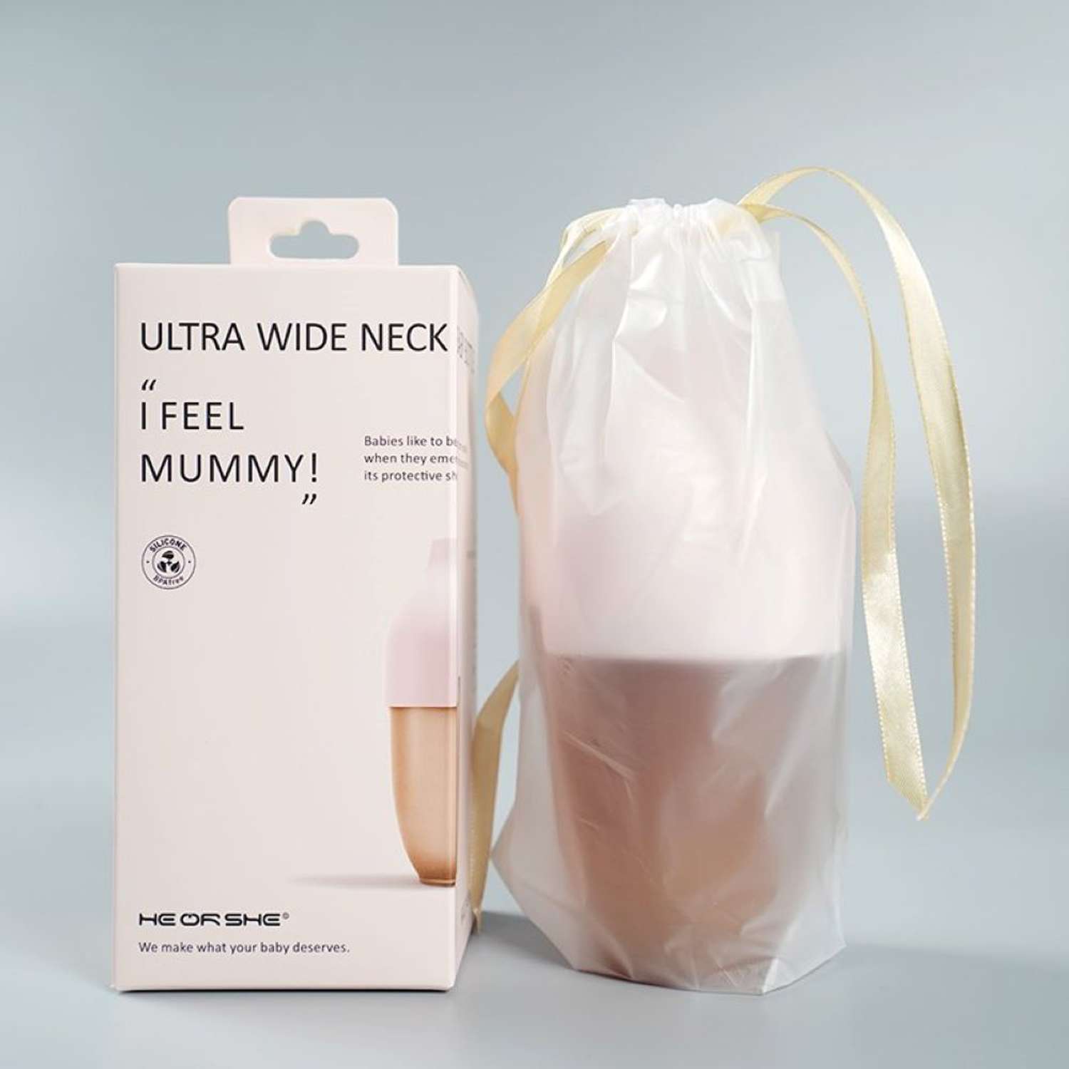 Бутылочка антиколиковая HEORSHE Ultra Wide Neck Baby Bottle от 6 месяцев 240 мл розовая - фото 5