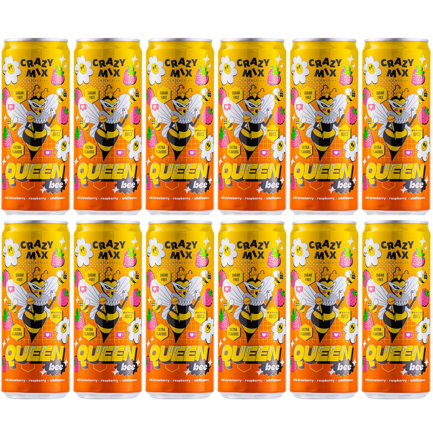Натуральный лимонад Crazy mix QUEEN bee ( малина клубника/мёд) - фото 1