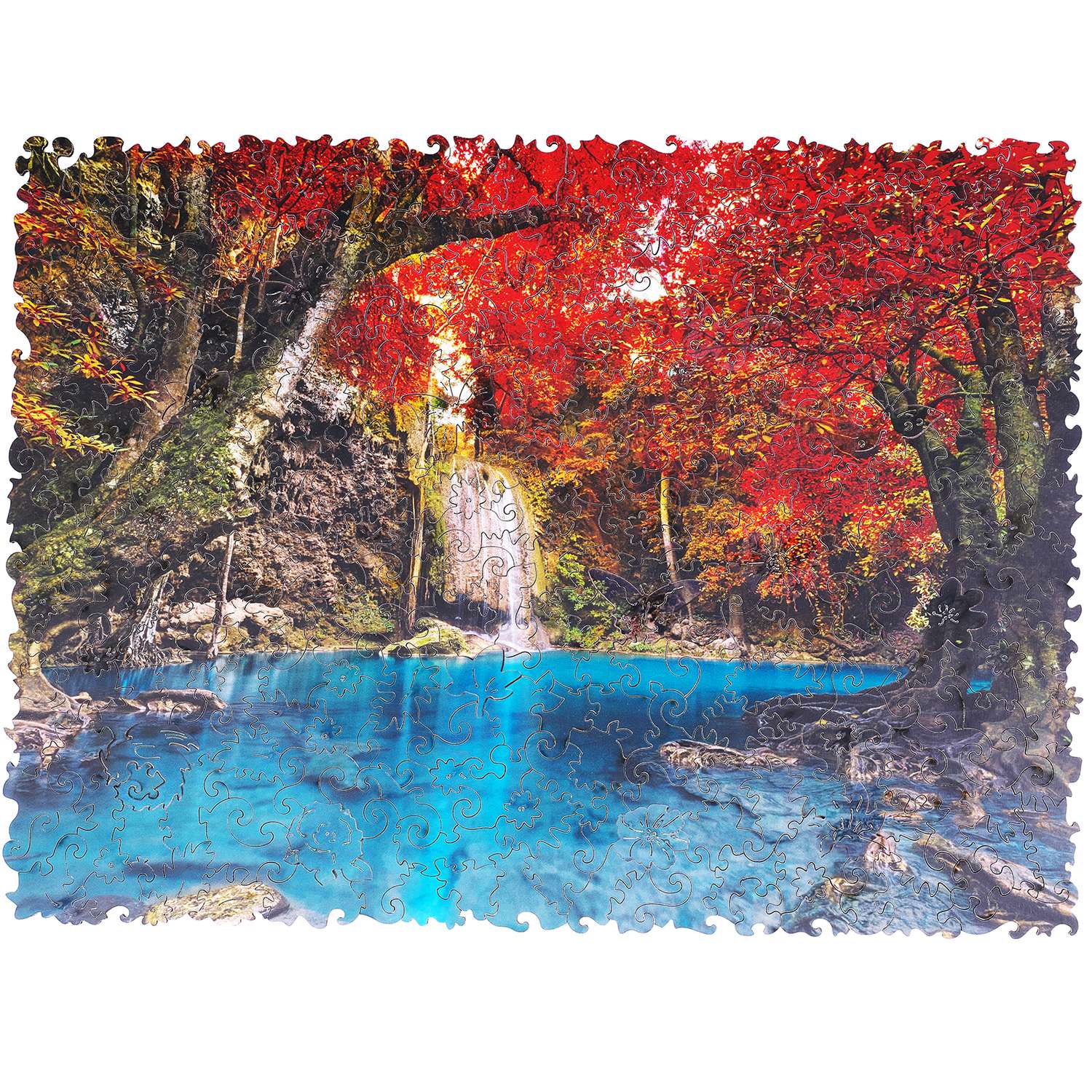 Пазл деревянный UNIDRAGON Эраванский Водопад 43x30 см 500 деталей - фото 1