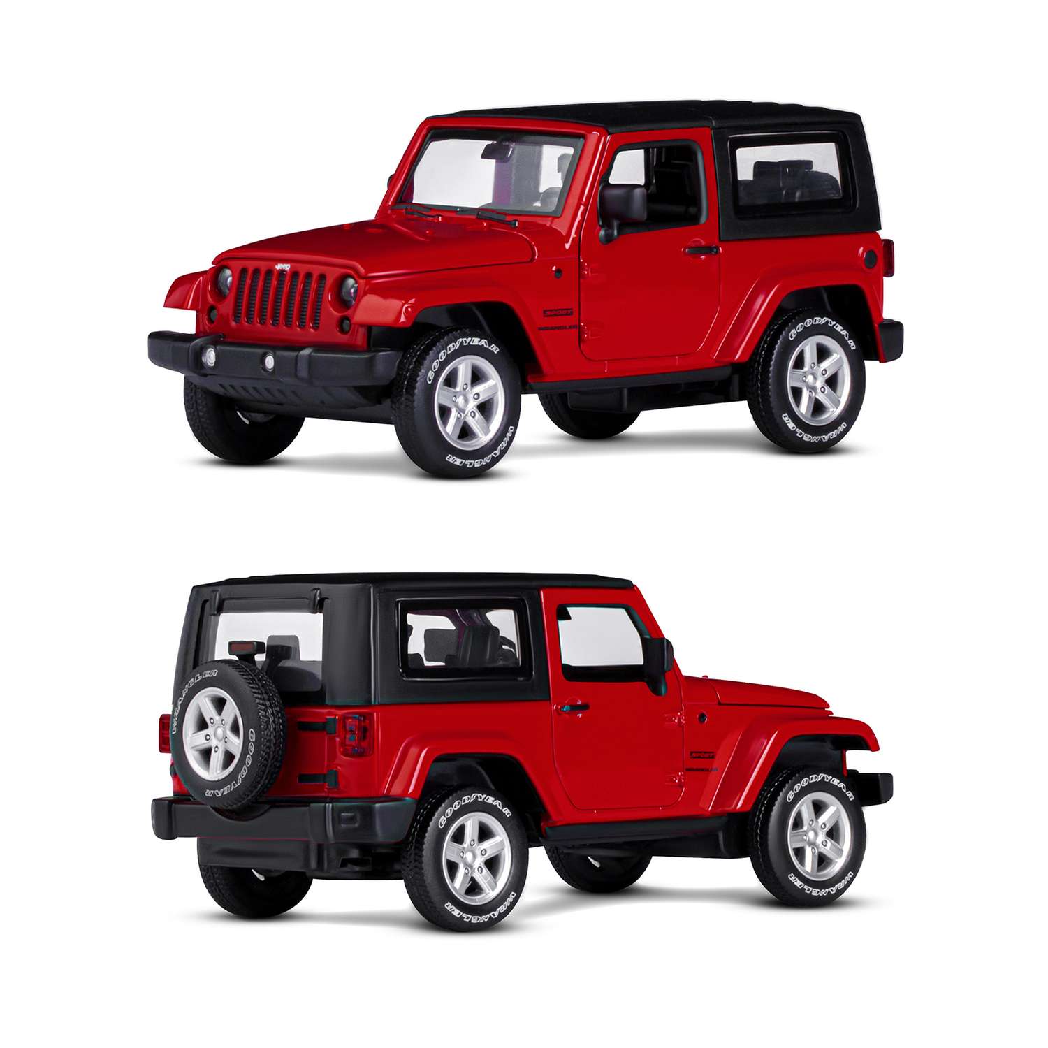 Машинка металлическая АВТОпанорама 1:32 Jeep Wrangler красный инерционная JB1251518 - фото 5