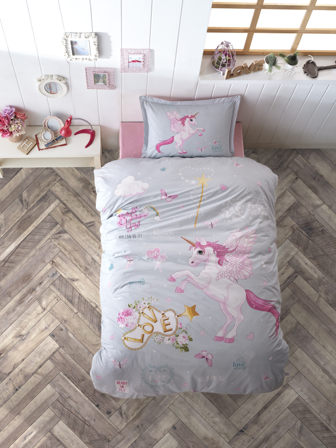 Комплект постельного белья ATLASPLUS 1.5 спальный для подростка ранфорс хлопок наволочка 50х70 см - фото 1