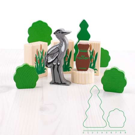 Конструктор детский деревянный Томик сказка лиса и журавль 14 деталей 4534-10