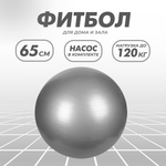 Гимнастический мяч Solmax Фитбол для тренировок с насосом серый 65 см