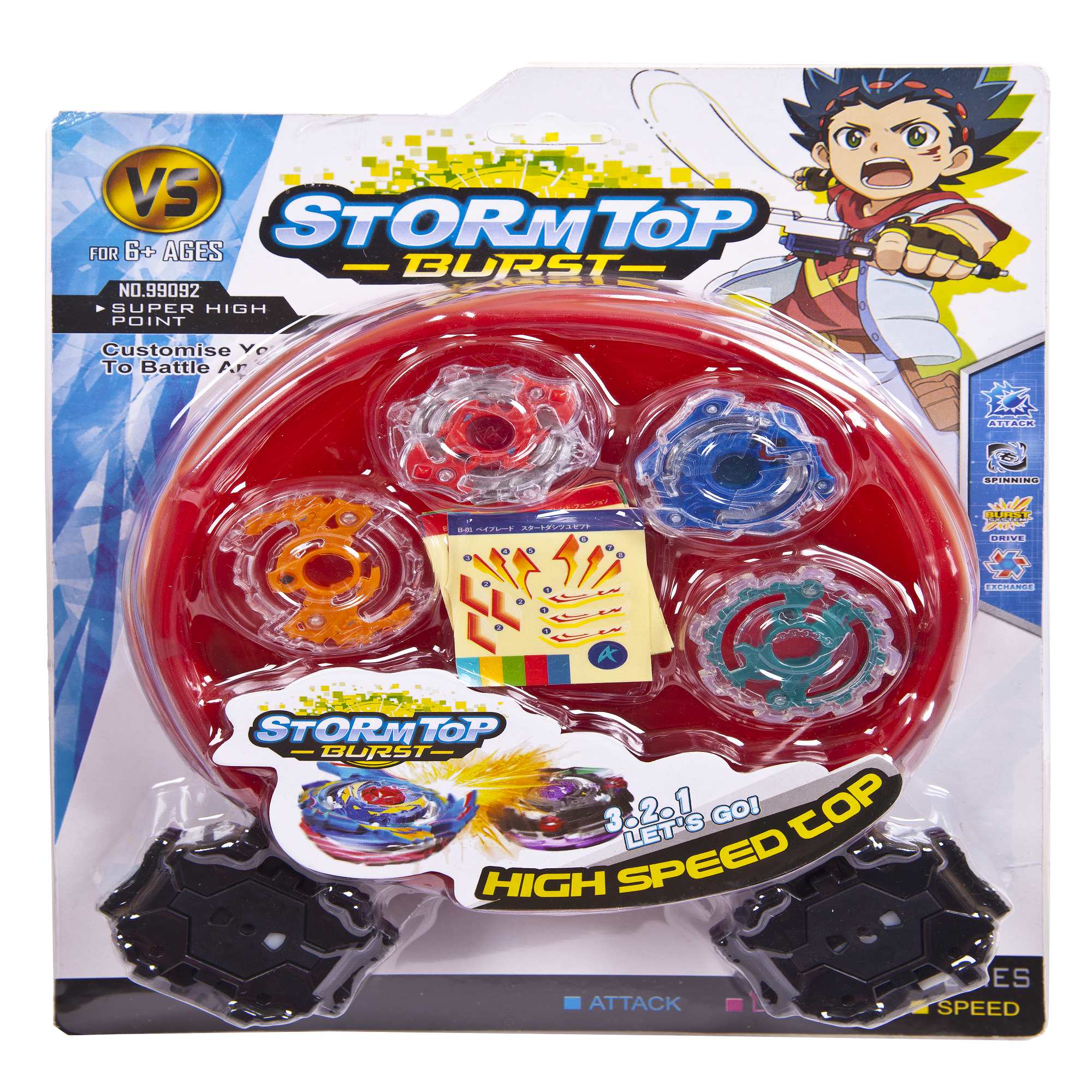 Игра настольная StormTop Junfa Сражение волчков на игровой арене 24х4х32 см - фото 1