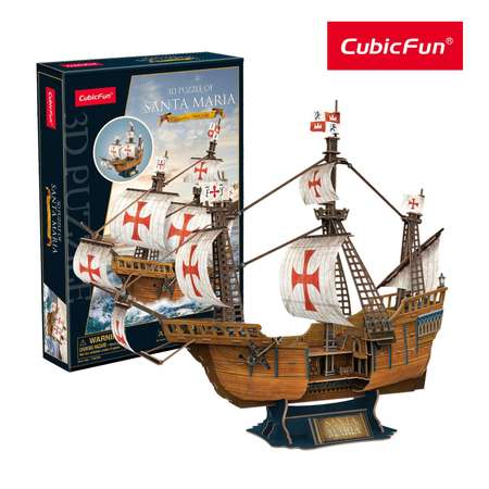 Пазл 3D CubicFun Корабль Санта-Мария 204 детали