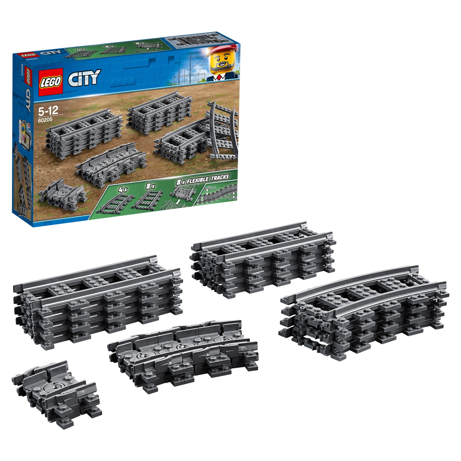 Конструктор LEGO City Trains Рельсы блочный - фото 1