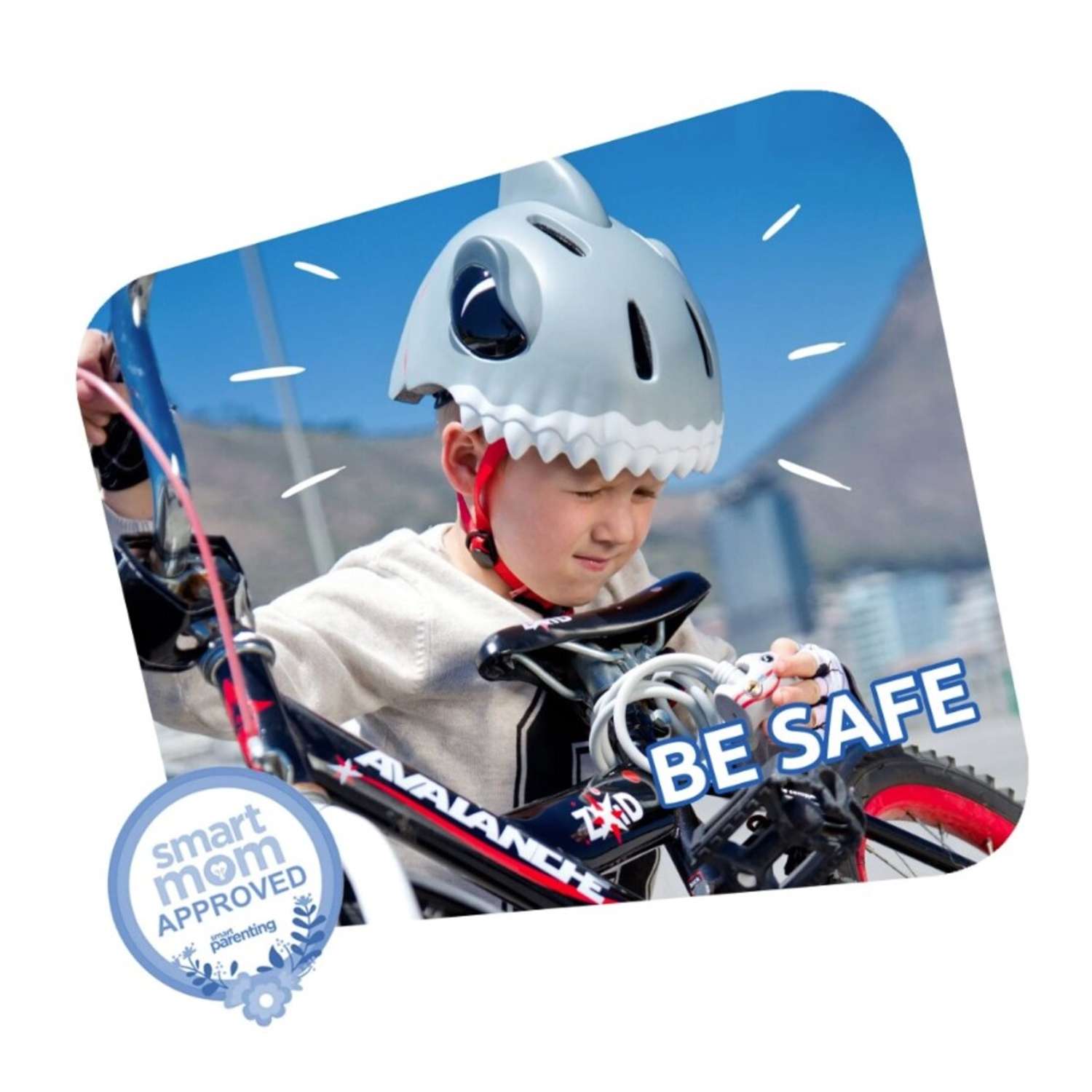 Шлем защитный Crazy Safety Blue Shark с механизмом регулировки размера 49-55 см - фото 5
