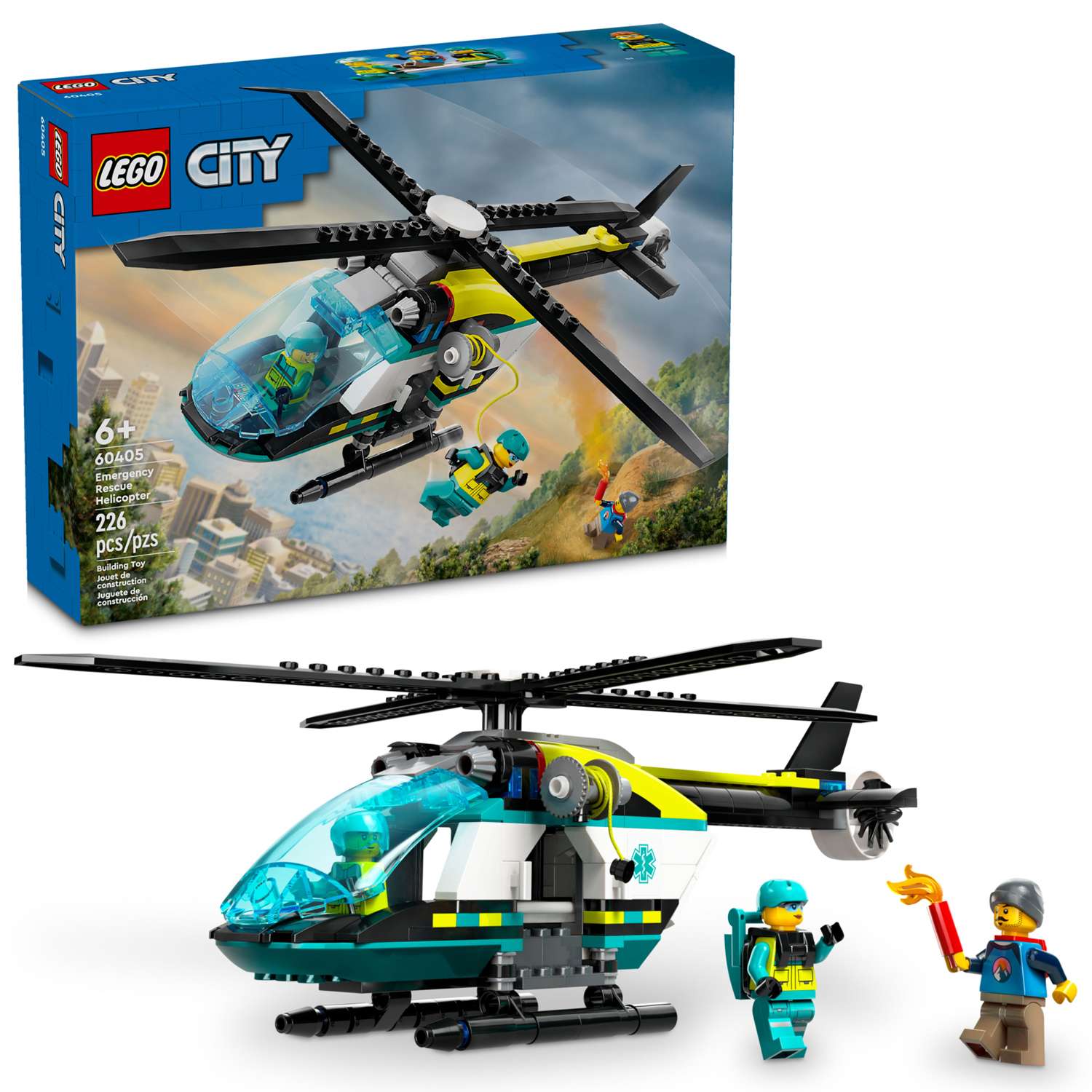 Конструктор детский LEGO City Аварийно-спасательный вертолет 60405 - фото 1