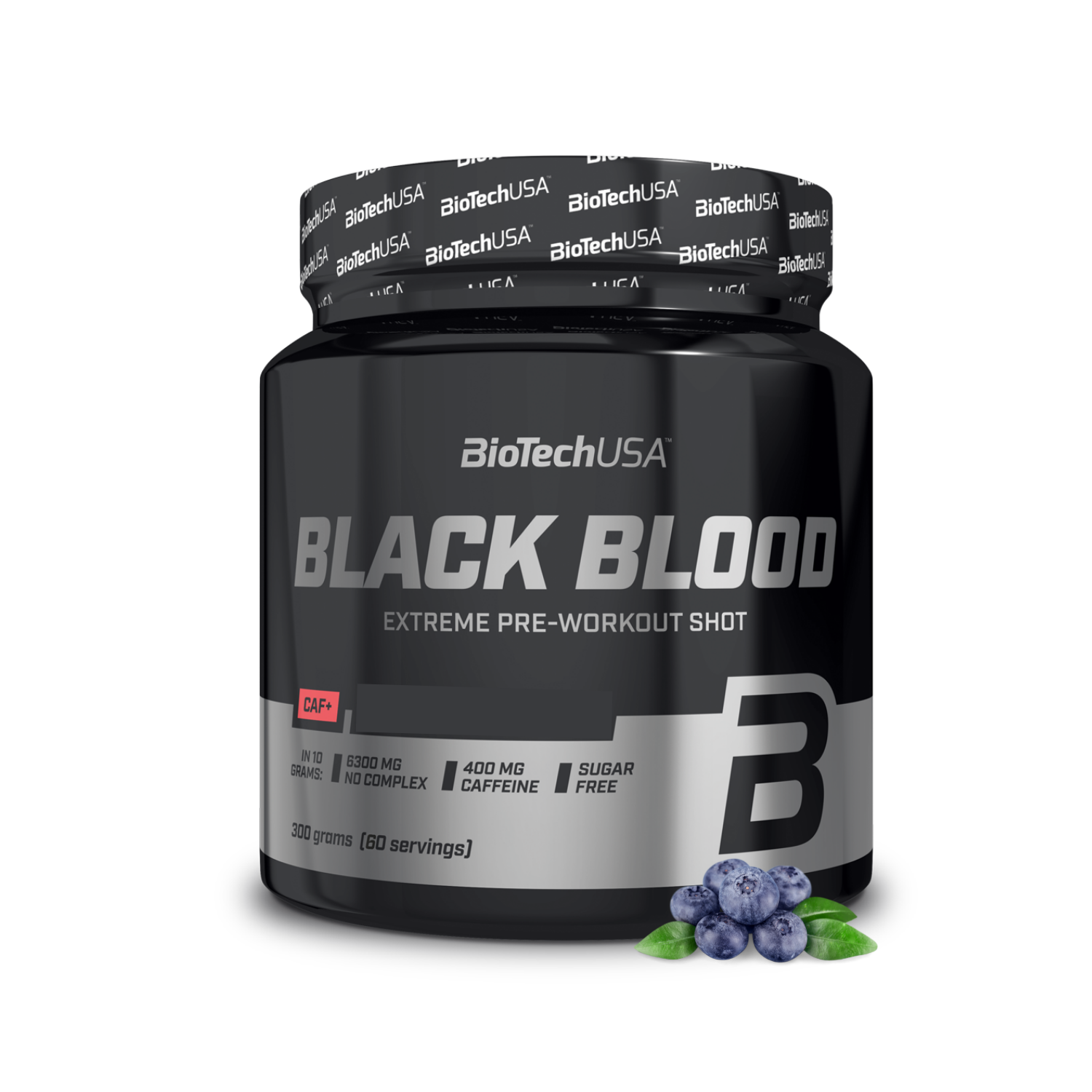 Предтренировочный комплекс BiotechUSA Black Blood CAF+ 300 г. Черника - фото 1