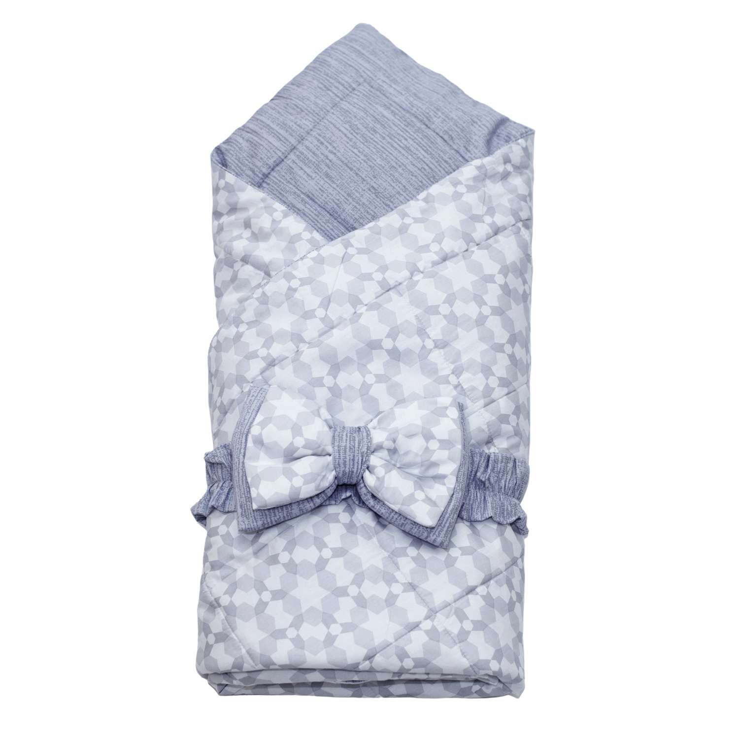 Одеяло BelPol с поясом серый меланж звезды ткань сатин гипоаллергенное термополотно шелк 110х140 - фото 1