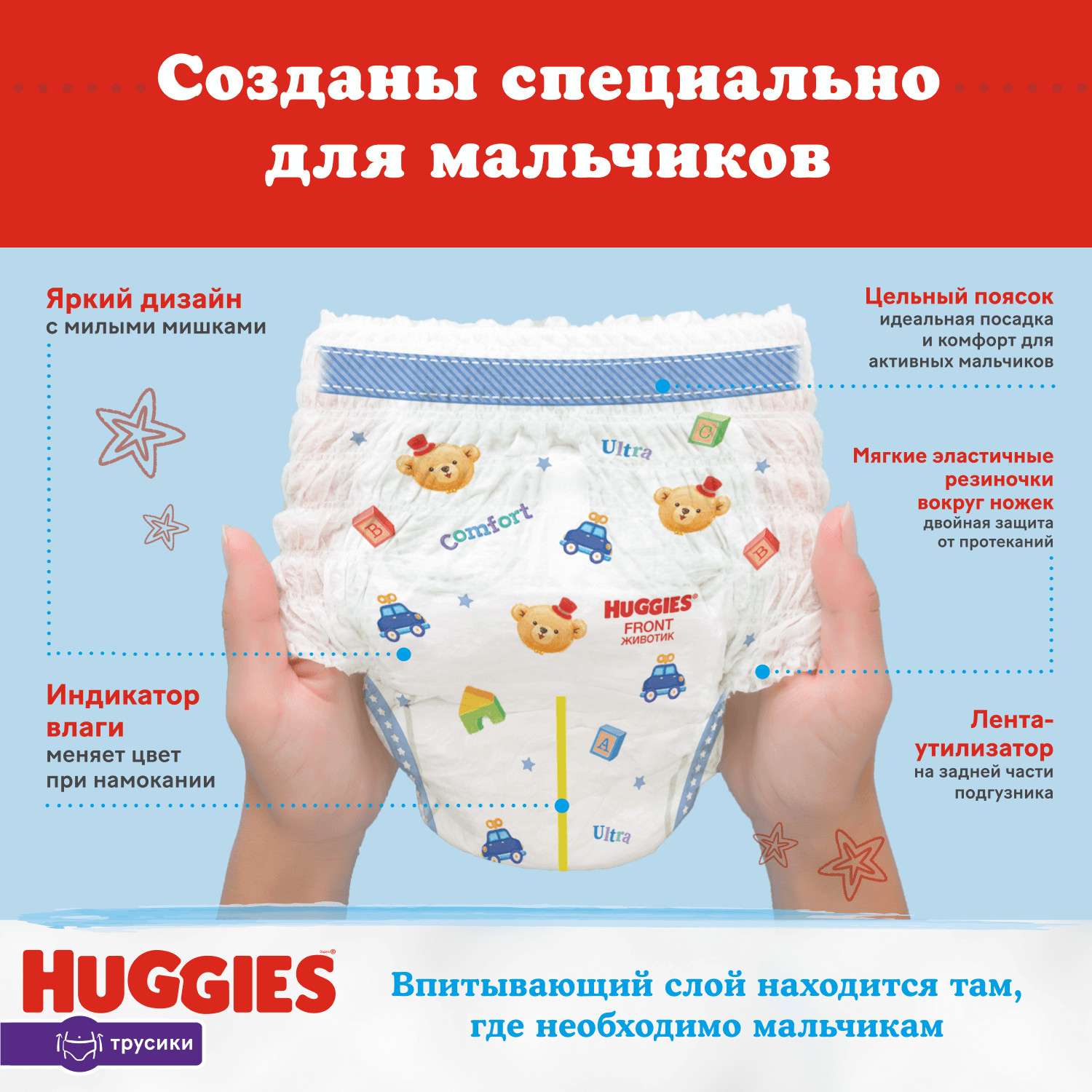 Подгузники-трусики для мальчиков Huggies 6 15-25кг 88шт купить по цене 2369  ₽ в интернет-магазине Детский мир
