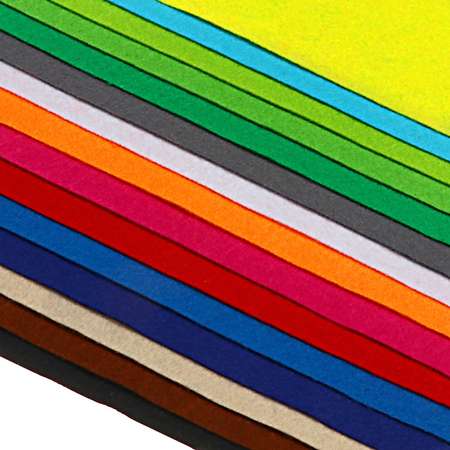 Набор цветного фетра Calligrata толщина - 2 мм формат А4 мягкий 15 листов