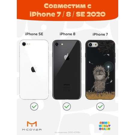 Силиконовый чехол Mcover для смартфона Apple iPhone 7 8 SE Союзмультфильм Ежик в тумане и фонарик