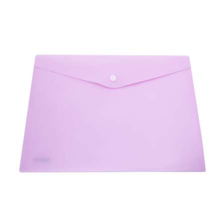 Папка-конверт с кнопкой Консул А4 до 100 листов прозрачная розовая 0.15 мм