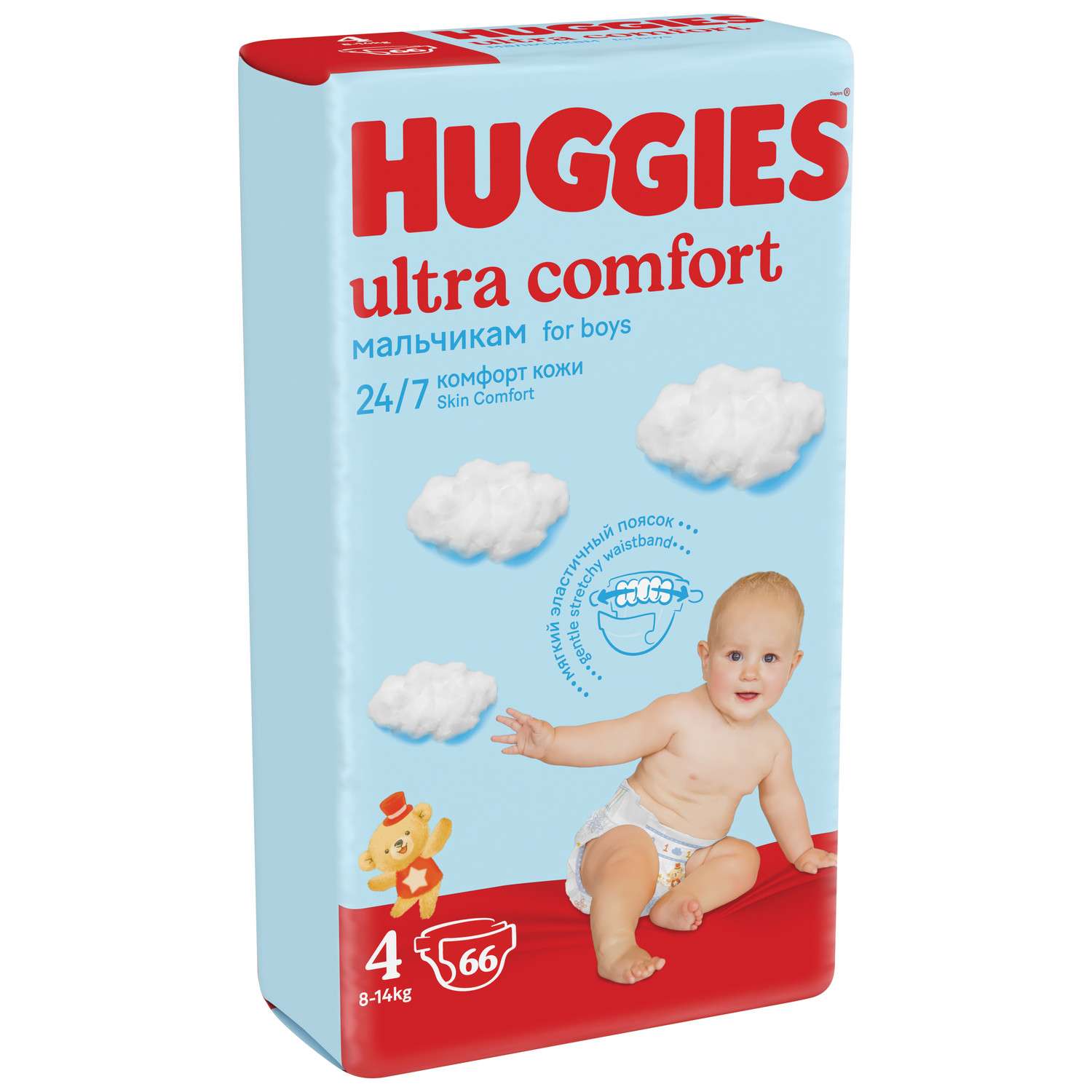 Подгузники для мальчиков Huggies Ultra Comfort 4 8-14кг 66шт - фото 4