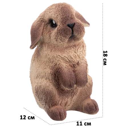 Фигурка садовая Elan Gallery 12х11х18 см Кролик милашка. бежевый с коричневыми лапками