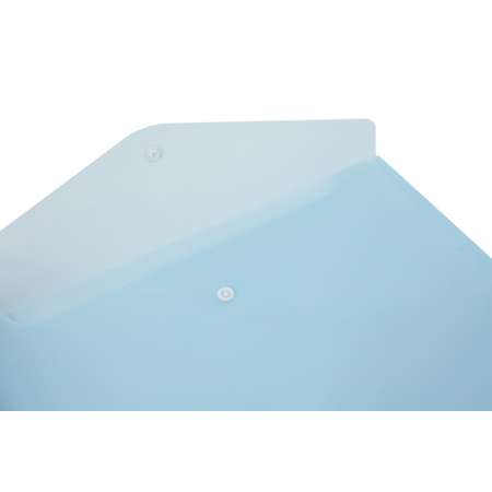 Папка-конверт с кнопкой Консул А4 до 100 листов прозрачная голубая 0.15 мм