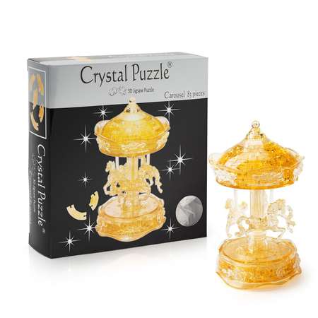 3D-пазл Crystal Puzzle IQ игра для детей кристальная Карусель золотая 83 детали