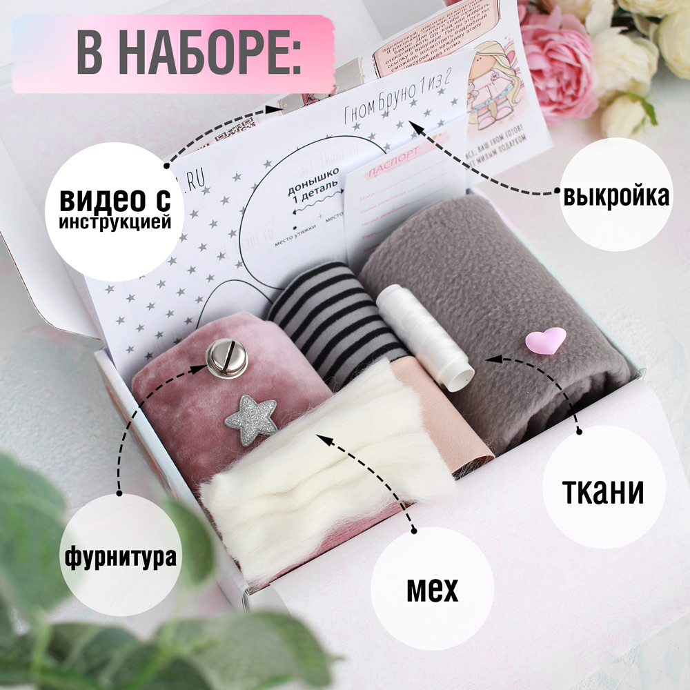 Набор для шитья игрушки Арт Ткани Гномик Бруно - фото 2