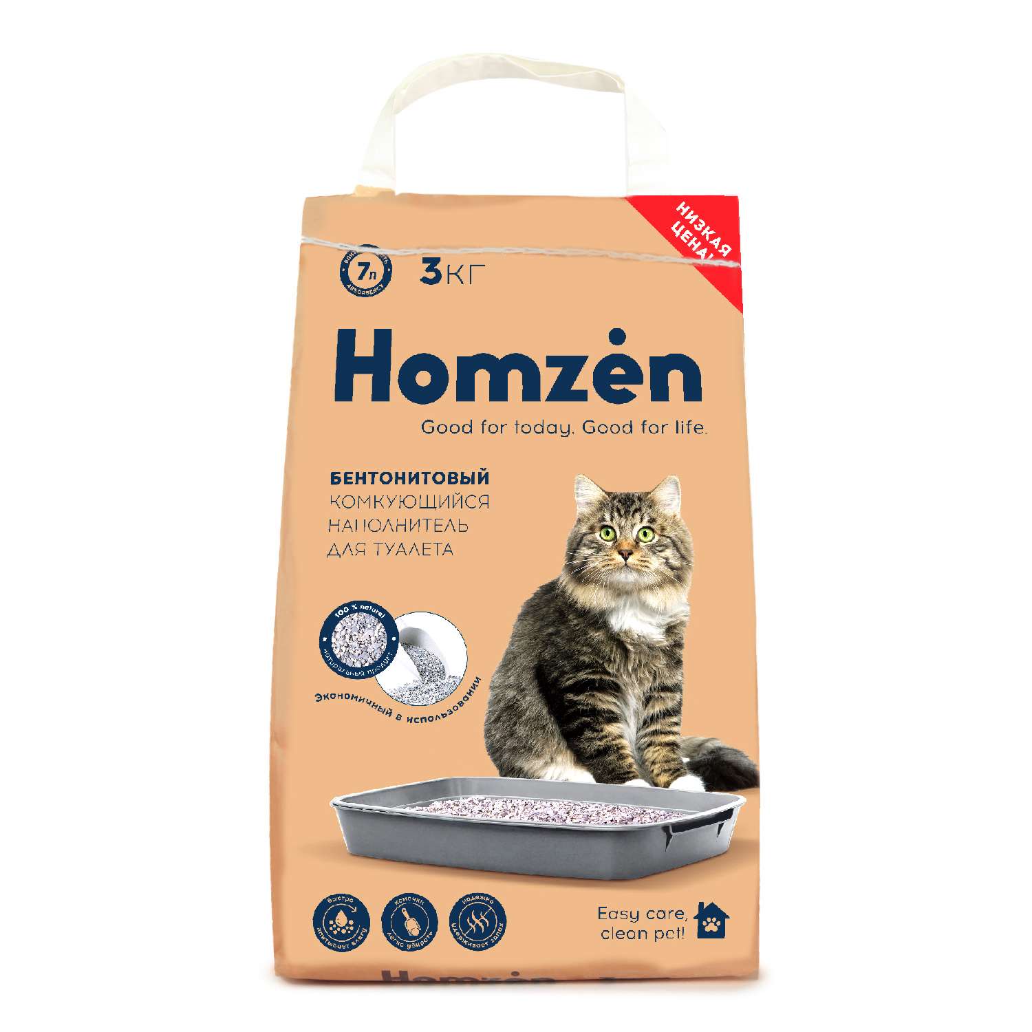 Наполнитель для кошачьего туалета Homzen комкующийся 7л 3кг - фото 1