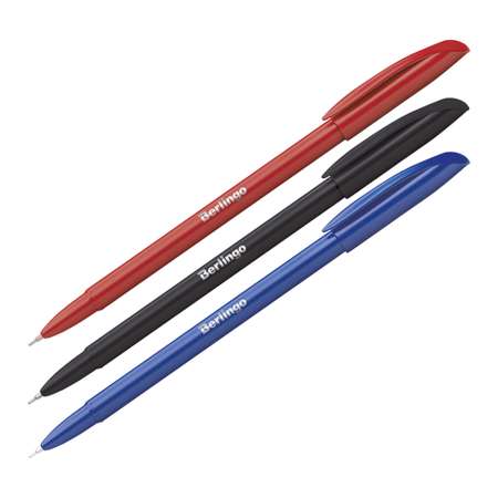 Ручка шариковая Berlingo Metallic синяя 07мм корпус ассорти набор 50 шт
