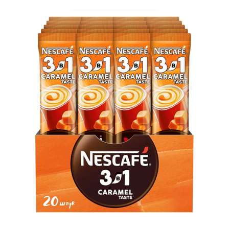 Кофе 3 в 1 Nescafe растворимый карамельный 20 порций