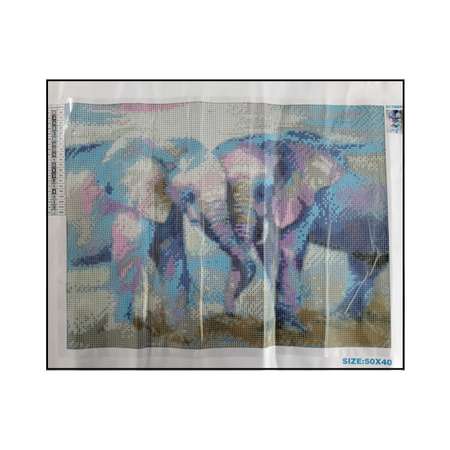 Алмазная мозаика Seichi Два слона 40х50 см